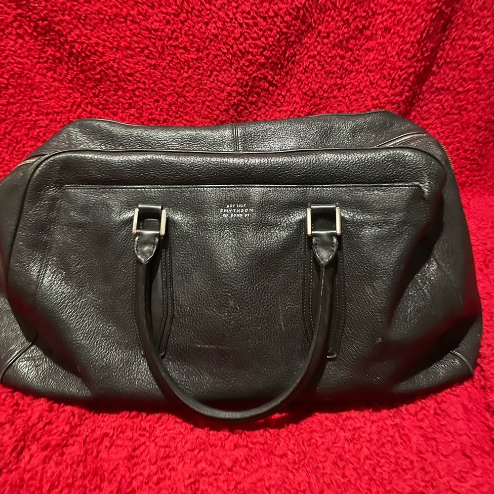 SMYTHSON OF BOND STREET Leather Dome Duffle Bag.